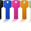 JUANWE 64GB USB Flash Drive Bulk 5 Pack, Key Shape Mix Color Thumb Drive Metal Jump Drive 2.0, Mutipacks Memory Storage Stick Portable Waterproof Pendrive, Ideal Zip Drive for Data Backup & Transfer