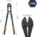 LIYU 18-Inch Industrial Bolt Cutter, Chrome Molybdenum Steel Forged, Overall Heat Treated, Rustproof Coating, Labor-Saving Cutting Tool, Anti-Slip Handle for Rebar, Steel Wire and Cable