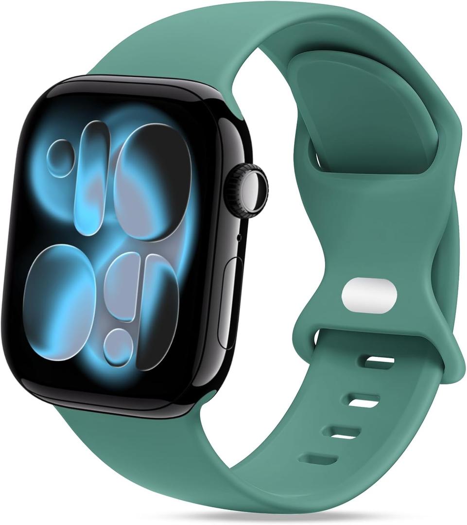 2 x STG Sport Silicone Bands Compatible with Apple Watch Band Ultra 3/2/1 49mm, Series 11/10 46/42mm, 9/8/7 45/41mm, SE 6/5/4 44/40mm, 3/2/1 42/38mm S/M M/L for Women Men