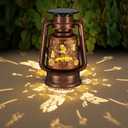 Solar Lantern Outdoor Hanging Vintage LED Waterproof Camping Light with Beautiful Graphics Landscape Decor for Yard,Patio,Porch,Lawn,Tabletop(Butterfly)