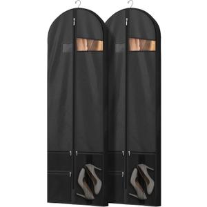 Travel Garment Bag with Zipper Pocket, Suit Bag for Suits, Dresses, Coats