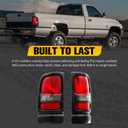 BUNKER INDUST Tail Light Assembly Compatible With 1994-2001 Dodge Ram 1500/1994-2002 Ram 2500/3500 Rear Brake Tail Lamp, Driver & Passenger Side (Bulbs Not Included)