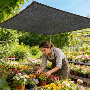Shade-Cloth 85-90% for Garden Plants 7x7 FT, Black Sun-Block Shade Cover Mesh Tarp with Grommets Sun Shade Canopy for Outdoor Pergola Patio Flower Lawn Kennel Chicken Coop