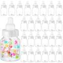 Tessco for you 72 Pcs 3.5 Inch Baby Bottles for Baby Shower Mini Plastic Bottle Party Favor Clear Candy Box for Guests Gift (White)