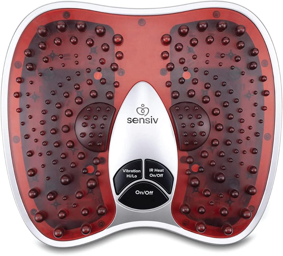 Acupressure Foot Massager for Blood Circulation and Pain Relief for Foot Pain and Plantar Fasciitis Relief Infrared Heat with Adjustable Vibration