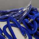 Blue Velvet Stanchion Rope  Crowd Control Ropes Barrier with Silver Hooks for Party, 71 Inch, 8PCS