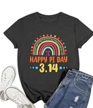 Pi Day Shirt Women Happy Pi Day 3.14 Shirts Math Teacher T-Shirt Pi Symbol Math Lover Tshirt Funny Mathematic Tee Top, Large