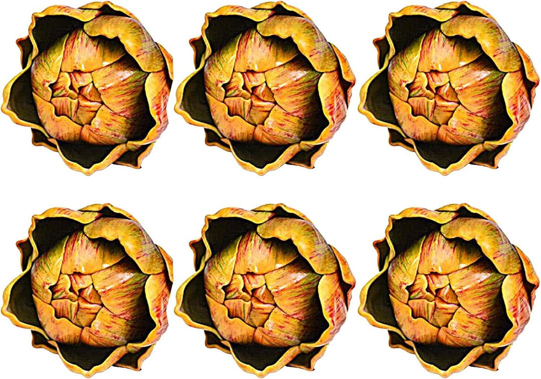 Fake Artificial Artichoke, Vegetables Faux Plastic Artichoke, Decoration for Wedding Party Home Kitchen Artichokes Flower (6, Yellow, Small)