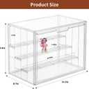 Clear Acrylic Display Case Upgrade 4 Tier Figure Display Case with 3 Movable Dividers, Stackable Display Box Showcase with Magnetic Door for Collectibles (Large-2pack)