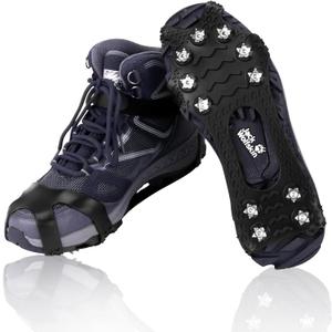 Crampons - Ice Cleats - Anti Slip Winter Ice Grippers Traction Cleats - 11 Stainless Steel Spikes (L)