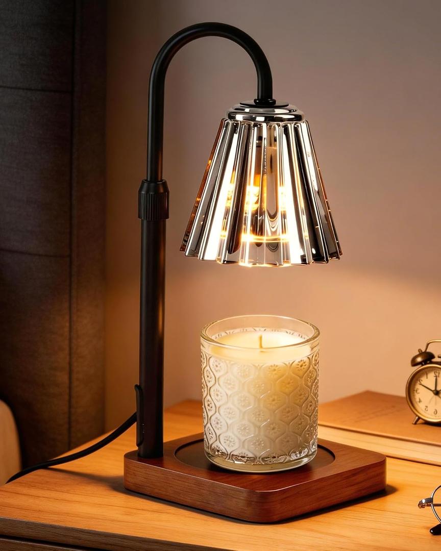 Marycele Black Candle Warmer Lamp with Timer & Dimmer Adjustable Height for Candle Jars, Mothers Day Gifts for Mom Birthday Gifts for Women Sister, Wax Candle Lamp Warmer Home Decor with 2 Bulbs
