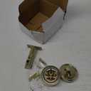 Round Design Single Cylinder Deadbolt with Keys, Exterior Keyed Dead Bolt Lock for Front Entrance Door Security, Polished Brass