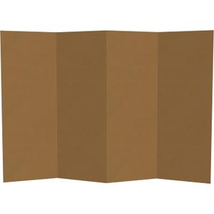 4 ft. Short Brown Temporary Cardboard Folding Screen - 4 Panels