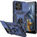 for Moto G 2025 Case,with HD Screen Protector & Camera Cover,[Military Grade] 16ft.Drop Tested Cover with Magnetic Ring Holder Kickstand Protective Case for Motorola Moto G 2025, Blue