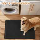 Luxury Waffle Bath Mat, Super Absorbent Non Slip Bathroom Rugs, Boho Ultra Soft Comfort Machine Washable Quick Dry Floor Mats with Tassels (Black, 17" x 24" + 20" x 30")