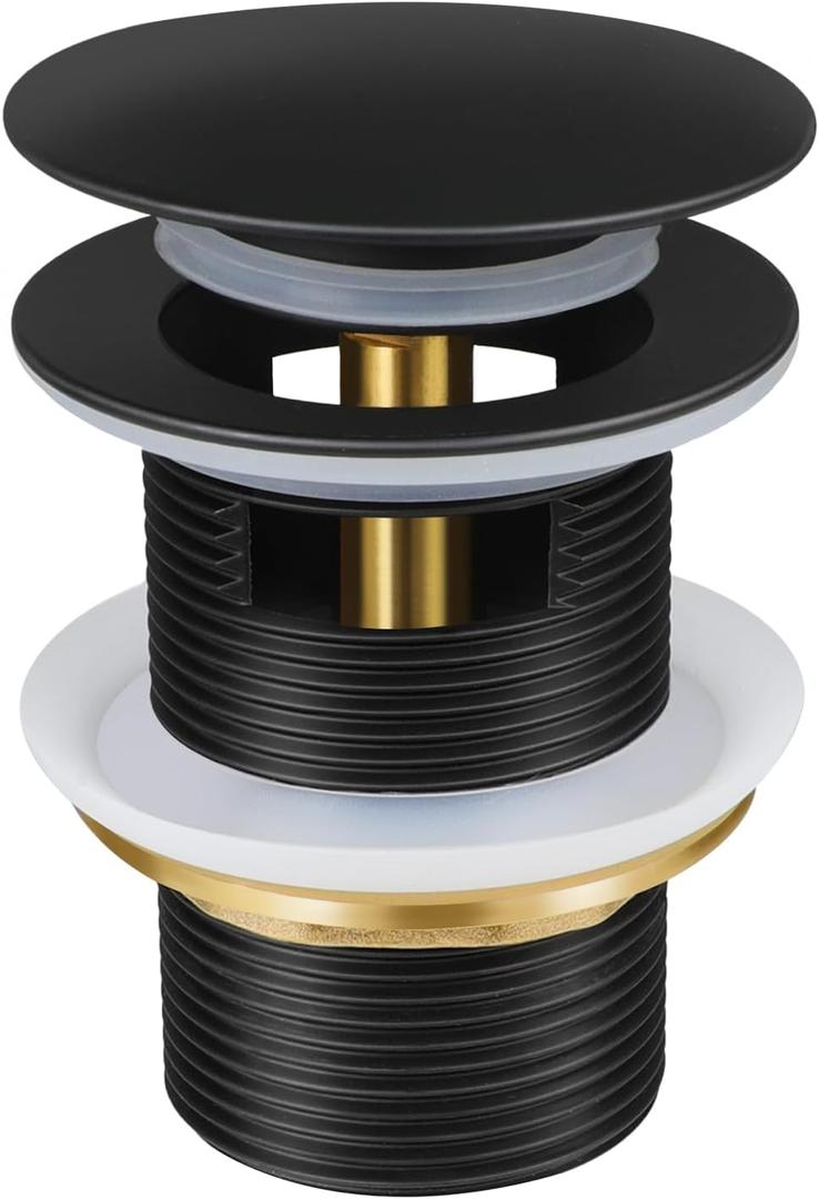 Pop-up Drain Kit for Freestanding Bathtub Tub Drain/Stopper,Freestanding Bathtub Drain Stopper,Suitable for Most Freestanding Bathtub (Matte Black)