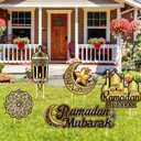 Ramadan Decorations Outdoor Ramadan Yard Signs with Stakes Waterproof Eid Islamic Festival Celebration Party Decorations for Home Cheerful Ramadan