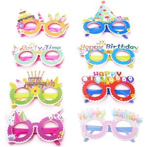 TOYMYTOY Happy Birthday Glasses Paper Party Eyeglasses Frames Novelty Decoration Photo-Booth Prop Party Supplies,12pcs