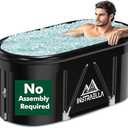 Instraella Ice Bath Tub, Installation-free Outdoor Cold Plunge Tub, Upgrade Large Oval Ice Bath with Air Ring for Athletes, Collapsible Portable Full-Body Cold Recovery at Home Gym