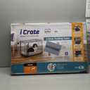 MidWest Homes for Pets 30-Inch iCrate for Medium Breeds, 21-40 lbs, Double Door Folding Dog Crate with Divider Panel, Leak-Proof Tray & Secure Latches, Portable, Durable & Easy to Assemble (Black)