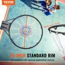 VEVOR Basketball Hoop, 44 54 Inchs PC Backboard Wall Mounted, Basketball Portable Hoop & Goal, Indoor & Outdoor with Hand-Crank Adjustment, Classic Basketball Court, Teens, Adults, Schools, Parks