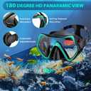 Snorkeling Gear for Adults, Mask Fin Snorkel Set, Dry Top Snorkel, Snorkeling Kit Travel Diving Package, Panoramic View Anti-Fog Anti-Leak (S/M)