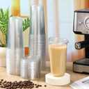 Baderke 50 Pcs Round Bottom Plastic Cups with Sip Lids Clear Disposable Iced Coffee Cups for Smoothie Cold Beverage Coffee Shops and Party Catering(20 oz,Clear)