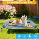 42''Cooling Elevated Dog Bed with Pillow,Outdoor Indoor Raised Dogs Bed with Six Support Feet,Breathable Dog Cot Beds Teslin Medium Large Size Dogs,Pet Hammock Beds, Pet Beds with 4 Ice Pack (Medium)