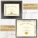 15x18 Diploma Frame for 11x14 Certificate/Document/Picture with Black and Gold Mat, Solid Wood Degree Frame, UV Protection Acrylic Wall Display