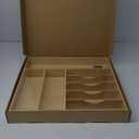 Umilife Large Kitchen Drawer Organizer, 19"x20" Silverware Utensils Organizer, 2.5" High for Large Deep Drawers, Bamboo Flatware Holder with Thick Frames, Sturdy Kitchen Organization Tray