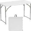 Elevon Folding Table, 4 Feet Heavy Duty Fold-in-Half Utility Table Indoor Outdoor for Camping, Picnic, Party