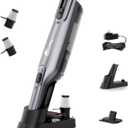 Cordless Handheld Vacuum, Lightweight Portable Hand Vacuum Cleaner with LED Light,Rechargeable Hand Held Vacuum with Charging Dock, Powerful Suction for Office, Home,Car,Silver