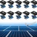 Anbte 10pcs Solar Panels Mid Clamps for Unistrut, Aluminium Solar Panel Brackets 30mm/35mm, Mounting Kit for Metal Roof, Tin Roof, Flat Roof, Sheet Roof, Black