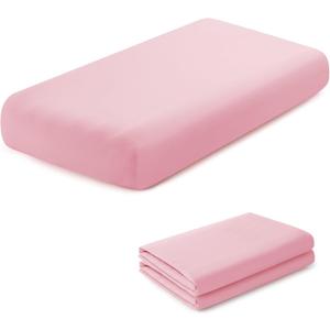 2 Pack Kids Air Mattress Fitted Sheet Only Compatible with Intex Cozy Kidz, Light Pink Toddler Inflatable Mattress Sheets for Travel Camping Airbed & Sleepover Party