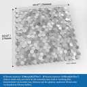 3D Metal Peel and Stick Backsplash for Kitchen,Mini Hexagon Tile Stickers Self Adhesive Wall Tiles Heat Resistant(8 Sheets,Silver)
