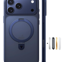 TORRAS Magnetic Ostand for iPhone 17 Pro Max Case, [Military Grade Drop Tested] [Compatible with MagSafe][Build-in Kickstand] Translucent Slim Soft Edge Anti-Fingerprint 6.9" 2026, Deep Blue