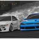 Large Mouse Pad Gaming Drifting S13 and S15 JDM Car Desk Mat Long Big Mousepad Extended Keyboard Computer Pad Office Desk Organizers and Accessories 30x60cm