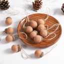 Boao 18 Pcs Felt Acorn Ornaments Christmas Thanksgiving Wool Pom Acorn Ball Decor Hanging Pine Cone Garland with 32.8 ft Rope for Fall Tree Woodland Farmhouse Mantel Wall Decor (Khaki)