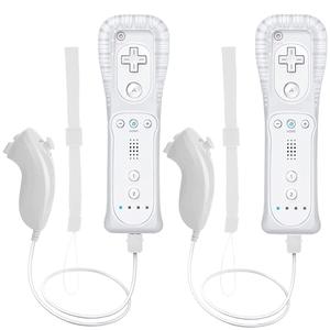 Wii Remote Controller, 2 Packs Upgrade Wireless Controller Compatible with Wii Wii U Console(White and White)