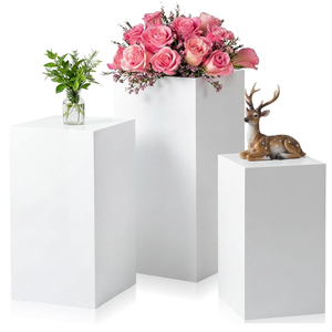 Zonon 3 Pcs Square Pedestal Stands for Party, Metal Display Stands Pillars for Wedding Bridal Ceremony Baby Shower Birthday Party Decorations, 29.5*13.4''(L), 23.6*11.8''(M), 19.7*10.2''(S)(Black)