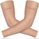 KEKING Lymphedema Compression Arm Sleeves for Men Women (Pair), No Silicone Dot, 20-30 mmHg Graduated Compression for Lipedema, Edema, Post Surgery Recovery, Swelling, Pain Relief, Beige S