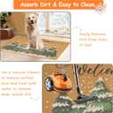 Winter-Welcome-Doormat Outdoor-Entrance Non-Slip Pine Trees Front Door Mat Seasonal Door Mat for Porch Farmhouse 17 x 29 Inch