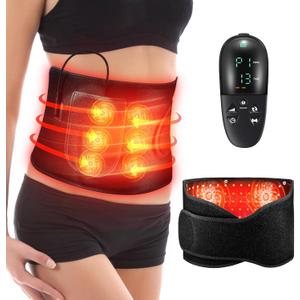 Red Light Therapy Belt - Vibration Massage Heated Red Light Therapy Device for Body, Wireless Controller, 3-in-1 Chips 660nm&850nm, for Back Shoulder Waist Abdomen Muscle Pain Relief (48 * 8 in)