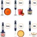 KOIOS 5-in-1 Hand Immersion Blender, 12 Speed Adjustable Emulsifier Handheld Blender, 1000W Copper Motor Stainless Steel Blade Hand Mixer with attachments, Blue