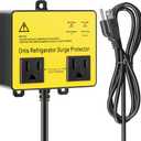 Refrigerator Surge Protector, Ortis Double Outlet Voltage Protector for Home Appliances with Time Delay, 5ft Power Cord, Protects Against Brownout, Spike, Instant Surge All Voltage Abnormalities (Yellow)