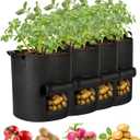 4 Packs 10 Gallon Potato Grow Bags, Heavy Duty Nonwoven Fabric Pots with Handles for Planting Vegetables, Flowers