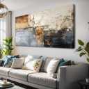 Abstract Wall Art Decor Hand Painted Oil Painting on Canvas Framed 20 inches x 40 inches Large Colorful Modern Artwork Wall Art for Living Room Bedroom Office Hotel and Dining Room (Orange black gray)