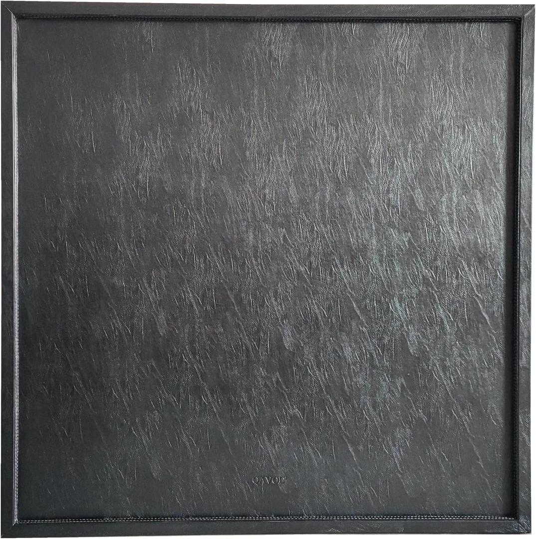 34 x 34 inches high-end Light Luxury Leather Square Oversized Service Tray, Ottoman TrayCoffee Tray, Food Tray, Family Dinner, Out-of-House Picnic, Party Essential Tray (34 inch Black)