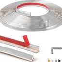 Art3d 20ft Outside Vinyl Corner Trim Peel and Stick for Tile and Wall Edges, Furniture Decoration Glittery Silver
