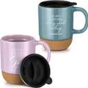FillTouch 2 Pcs Christian Coffee Mug Mothers Day Appreciation Gift Bulk 15 oz Bible Verses Religious Inspirational Cup with Cork Bottom for Church Women Men Pastor Clergy Employee Teachers
